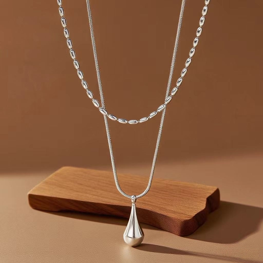 Necklace plateado gota