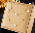 Cadena doble perlas